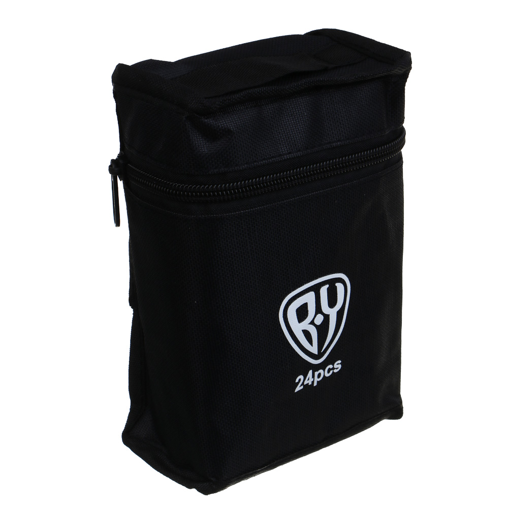 BY Набор маркеров для скетчинга, 24 цвета, 2-сторонний, кисточка/круглый, чехол - #8