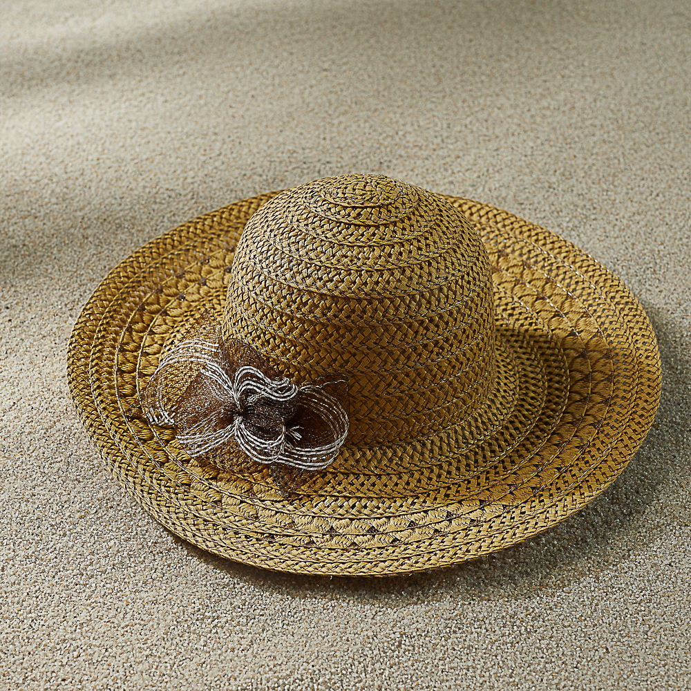 GALANTE Шляпка женская дачная с декором, р-р 56, 100% целлюлоза, 3 цвета - #7