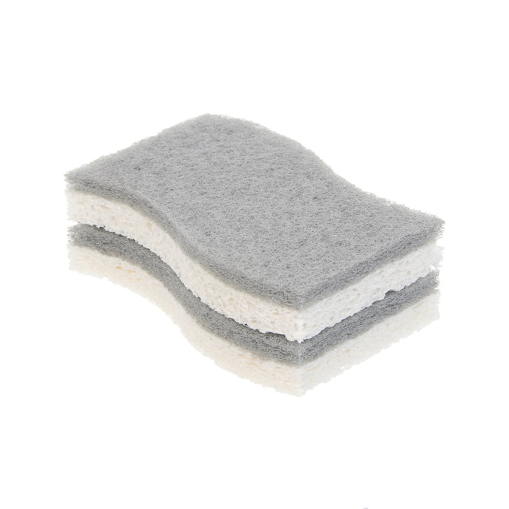 Набор губок из древесной целлюлозы 2 шт., тм VETTA, 11х6,3х1,5 см, древесная целлюлоза, полиэстер - #1