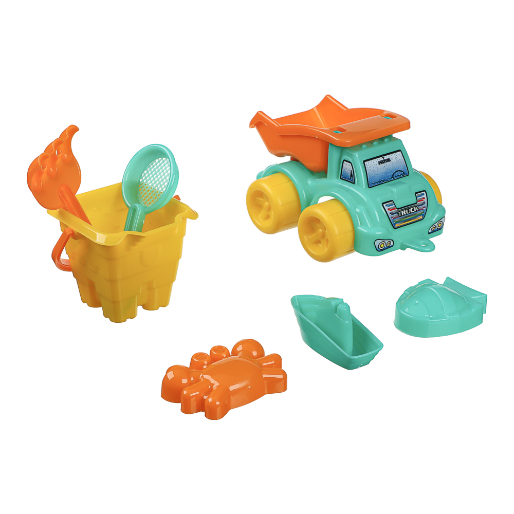 Набор для игр в песке "Машинка-грузовик", ИГРОЛЕНД, 7 предметов, пластик, для детей 3+ - #5