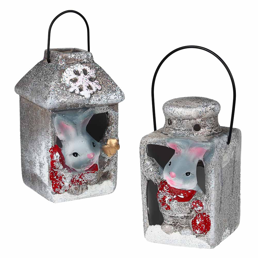 СНОУ БУМ Фигурка в виде кролика с подсветкой, керамика, 7,8x8,5x12,3 см, арт 5, 2 вида - #2