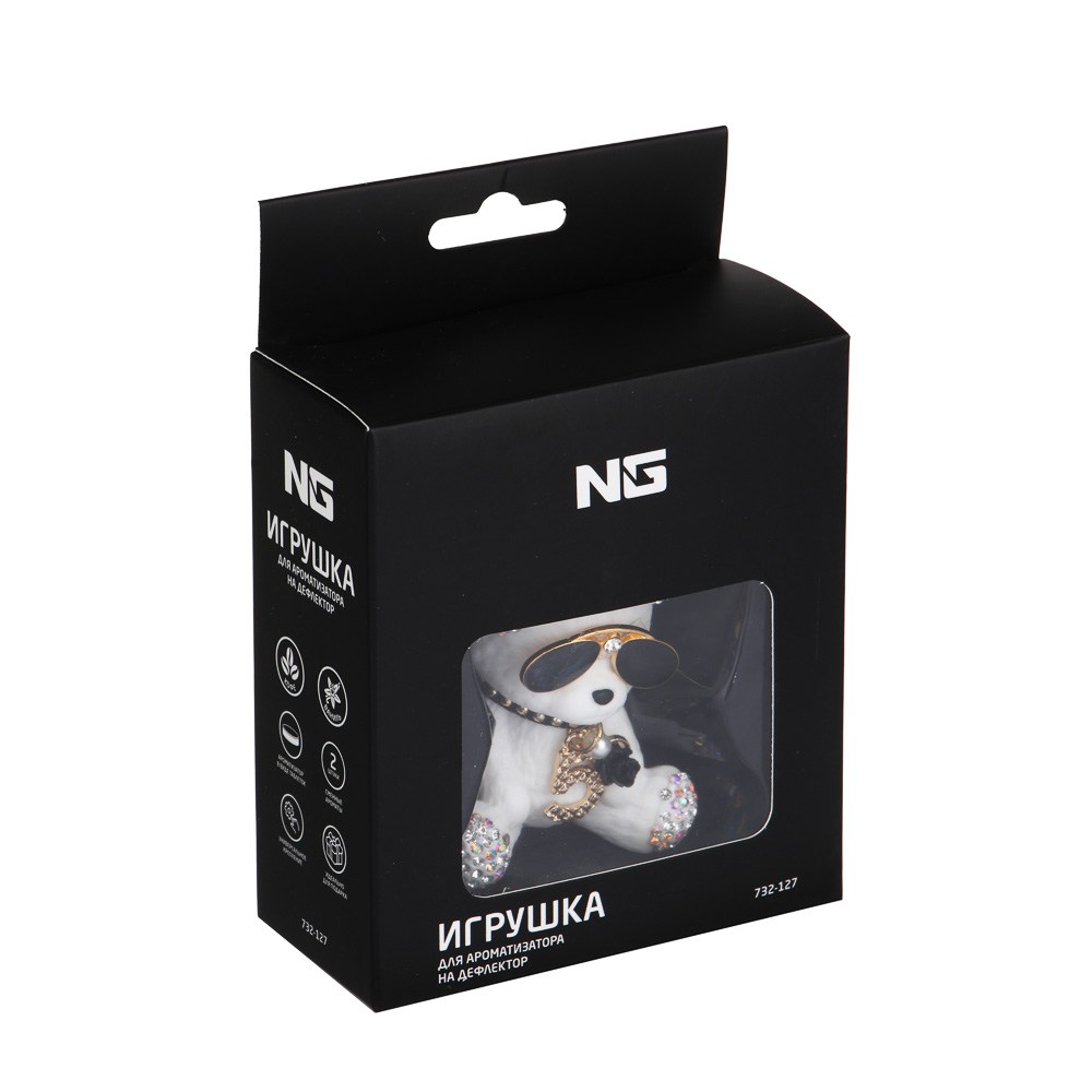 NG Игрушка для ароматизатора на дефлектор, белый мишка - #4