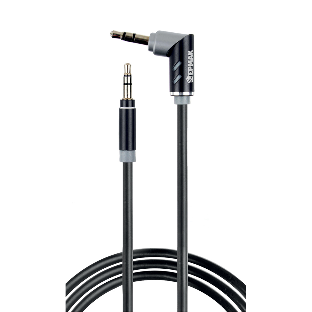 Кабель, тм ЕРМАК, 3.5мм mini Jack, 1м, оплетка TPE, поворотный штекер, пластик - #1