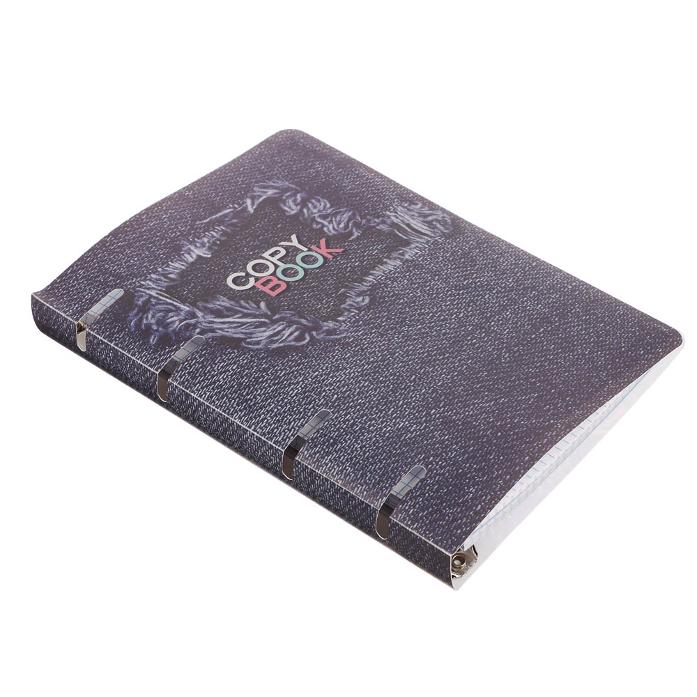 Тетрадь на кольцах А5, 80 л., клетка, обложка пластик, белый блок, микс - #3