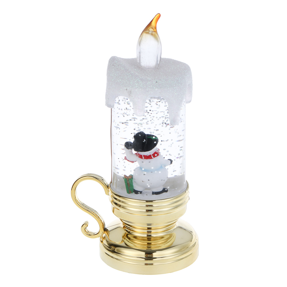 СНОУ БУМ Светильник декор. LED в виде свечи со снегом, 8х6,5x16см, PC,ABS, вода, 3хAG13, 1реж.,3диз. - #5