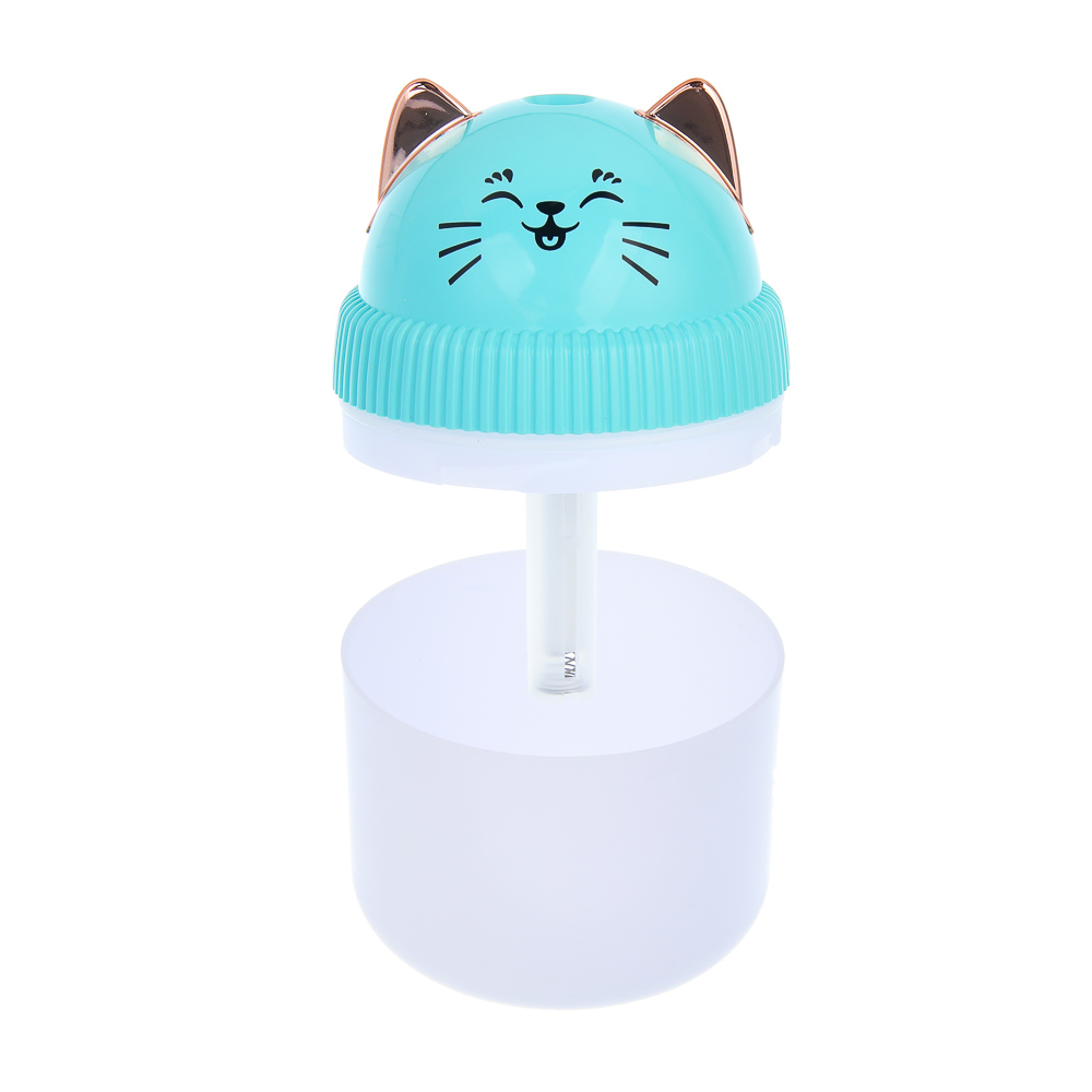 LEBEN Увлажнитель воздуха Котик, 220мл, подсветка, 11x8x8см, питание 5В/0.4А от USB, 2Вт - #7