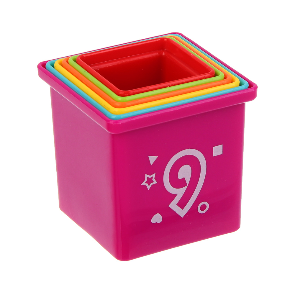 ИГРОЛЕНД Развивающая игрушка "Стаканчики", PP, 6,3х6,3х6,8см - #9