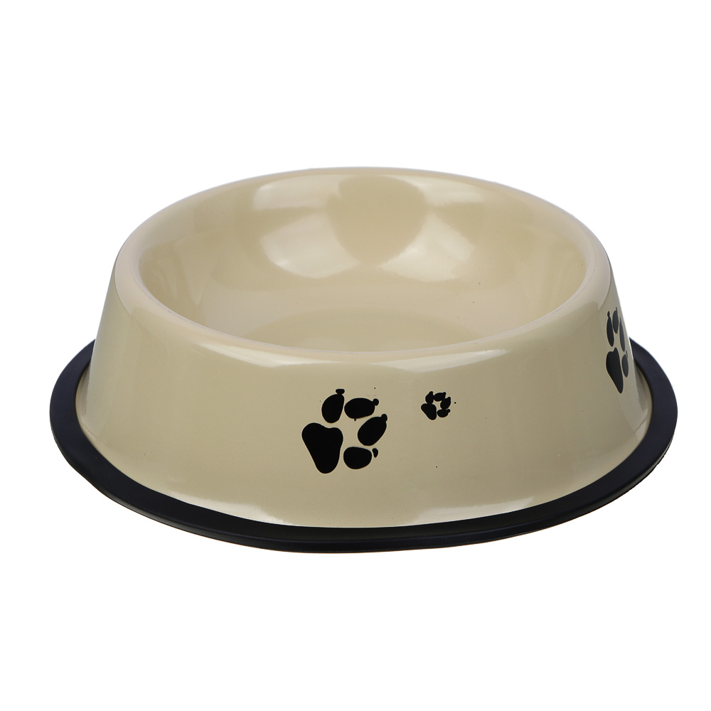 VETTA Миска металлическая бежевая, антискользящая, 17,5х4 см, 300 мл - #1