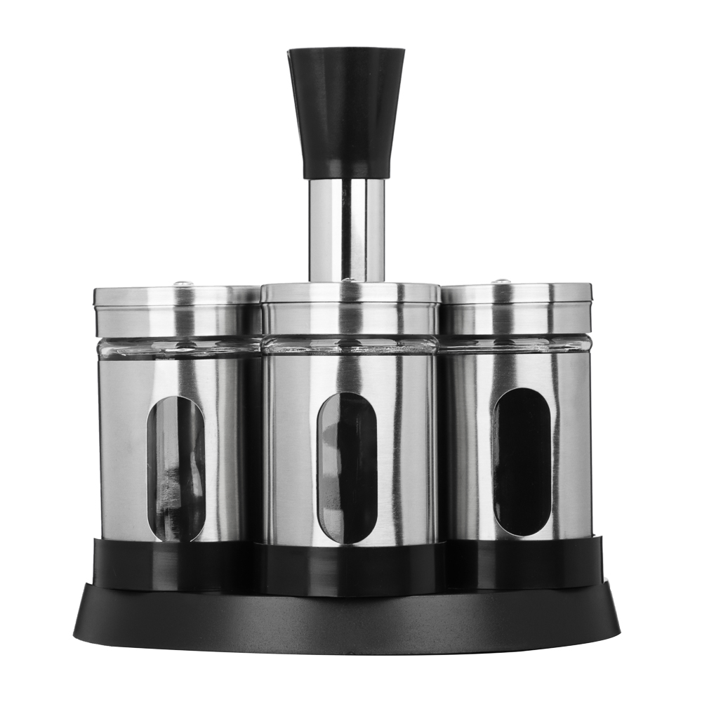 SATOSHI Набор для специй, 6шт. 15.4x15.4x16.1см, стекло, нерж.сталь, пластик, цвет серебро - #2