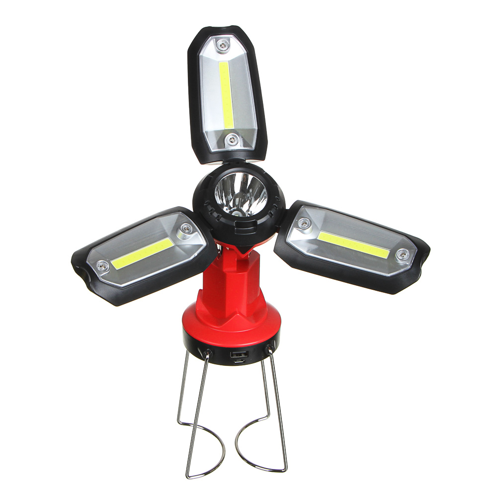 ЕРМАК Фонарь светильник, 1 LED, 3 COB, 800мАч, USB, 15х8.5х8.5см, 6 режимов, пластик - #5