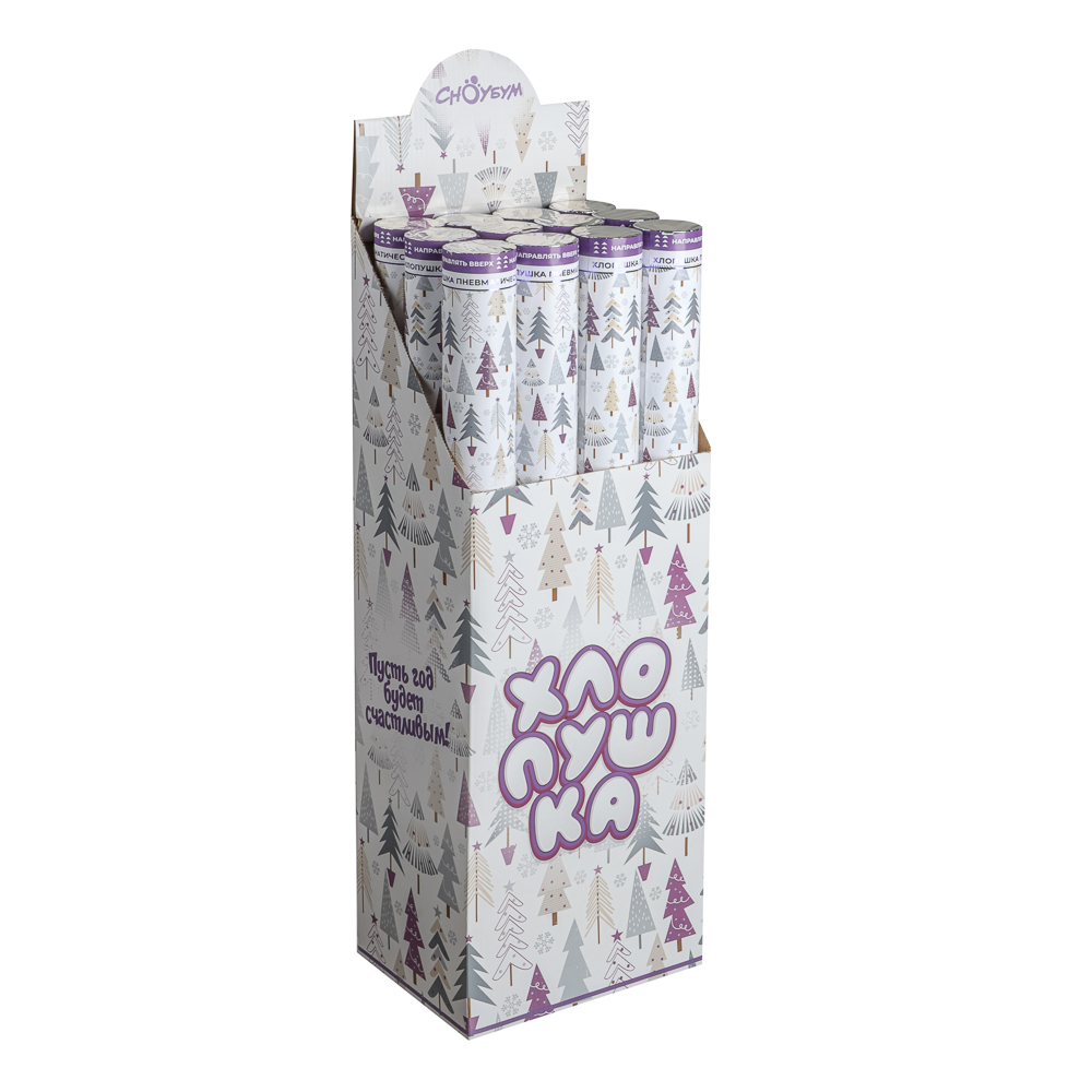 СНОУ БУМ Хлопушка пневматическая, 60 см, наполнитель фольга, дизайн с фольг.слоем - #4