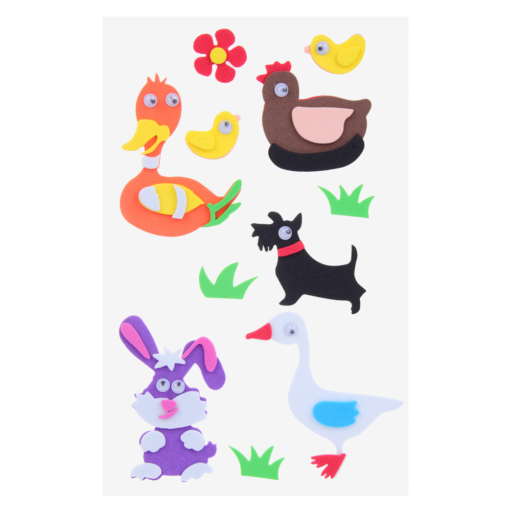 Fntastic Набор наклеек декоративных, 22x12,5 см, ПЕВА, животные, 12 дизайнов - #2