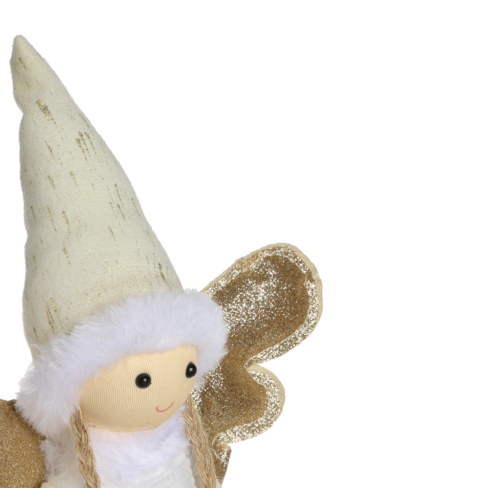 СНОУ БУМ Сувенир Ангелочек 40 см, полиэстер, белый, золото - #4