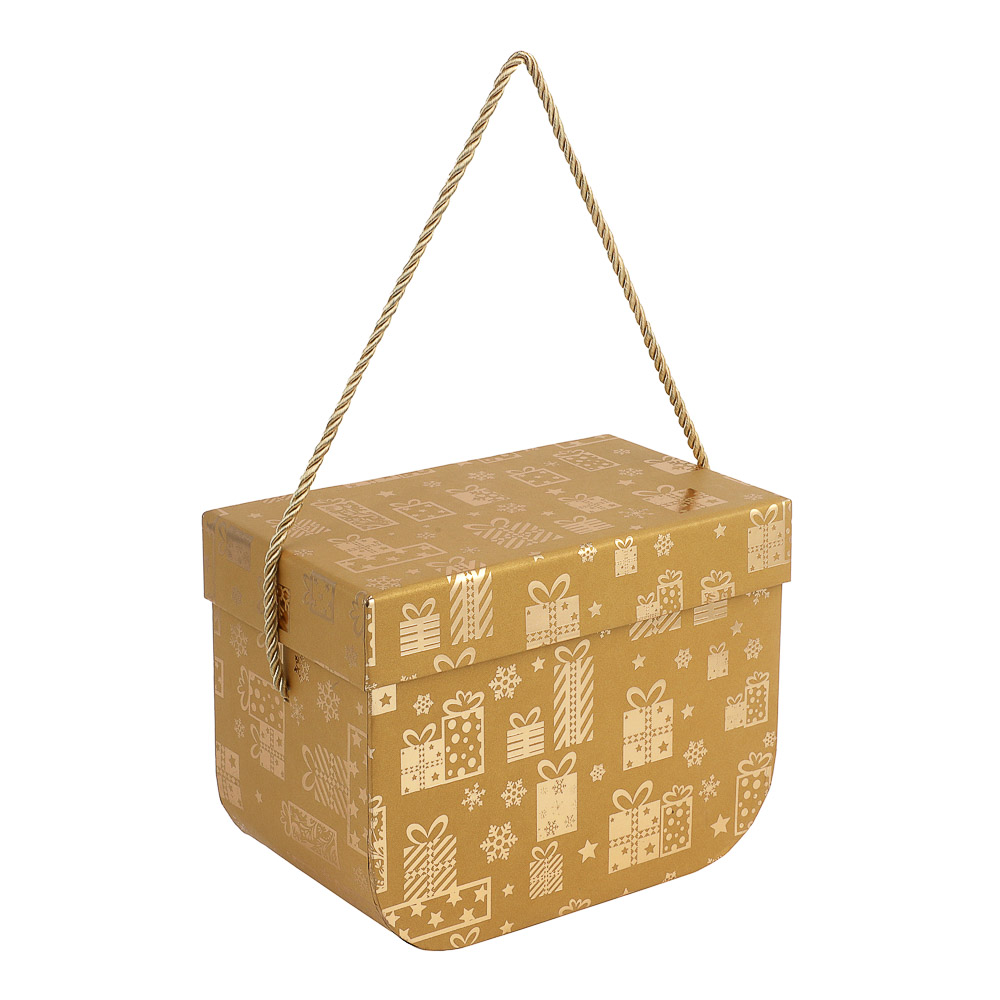 Набор подарочных коробок 2 в 1 (15x11,5x7,9 см, 17,7x13,4x10,4 см) с золотым фольг.слоем, бежевый - #2