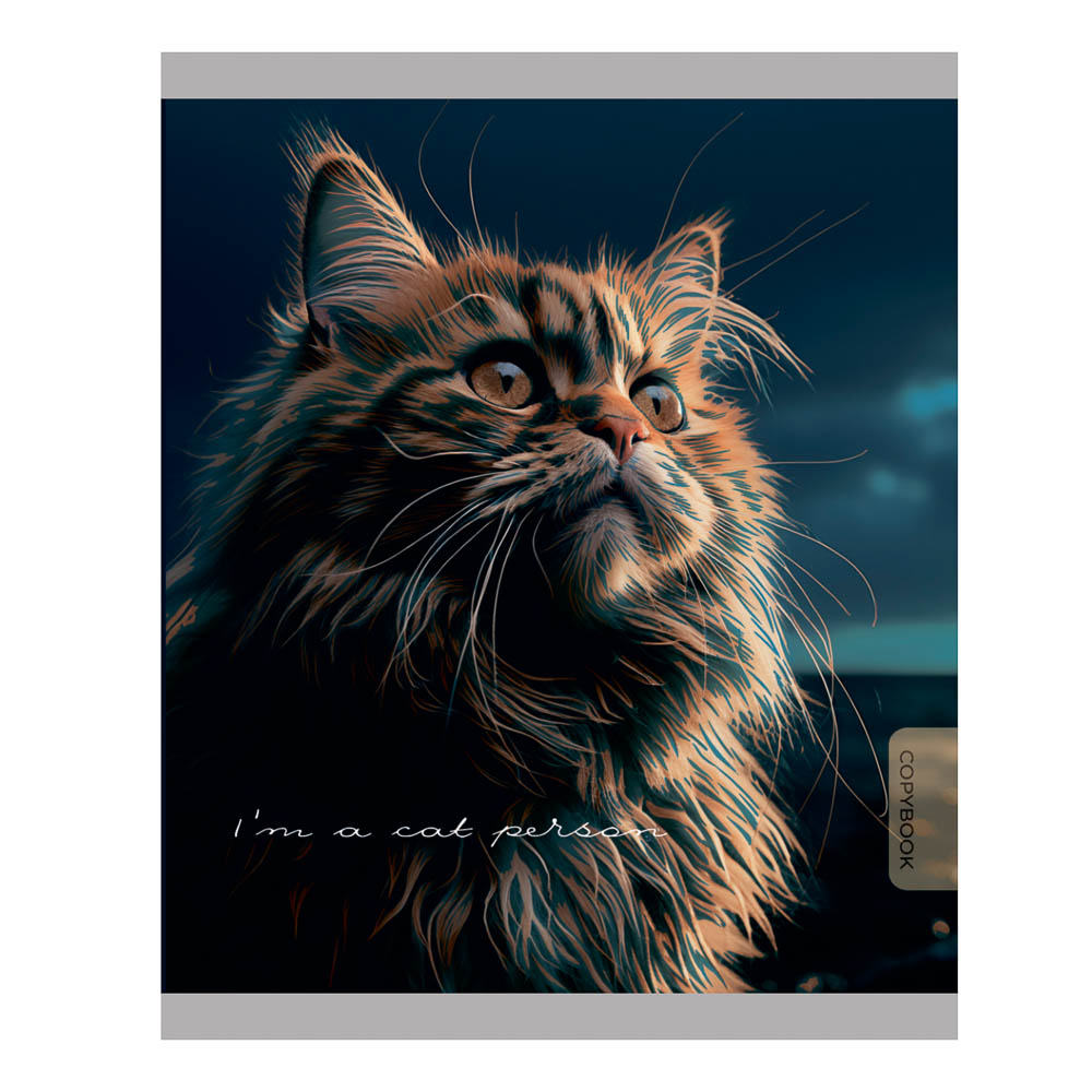 Тетрадь 48 л., А5, в клетку, БЕЛЫЕ ЛИСТЫ, обложка картон, скрепка, ТВИН-лак - #5