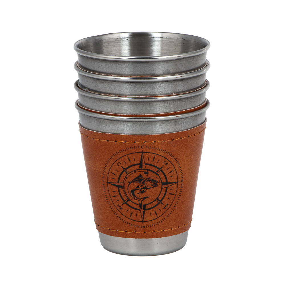 Набор стаканов в чехле тм AZOR FISHING, 4 стакана, 75мл - #2