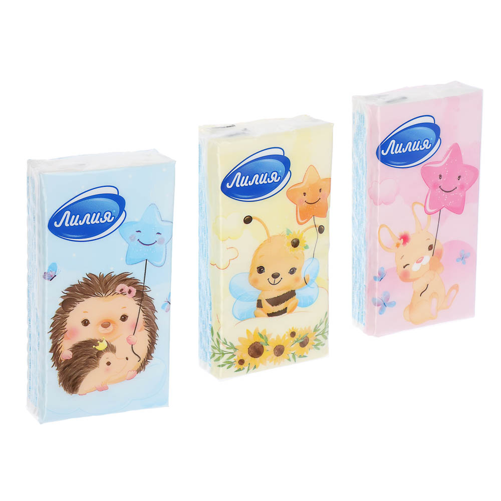 Платочки бумажные Лилия, 2 слоя, 10шт - #1