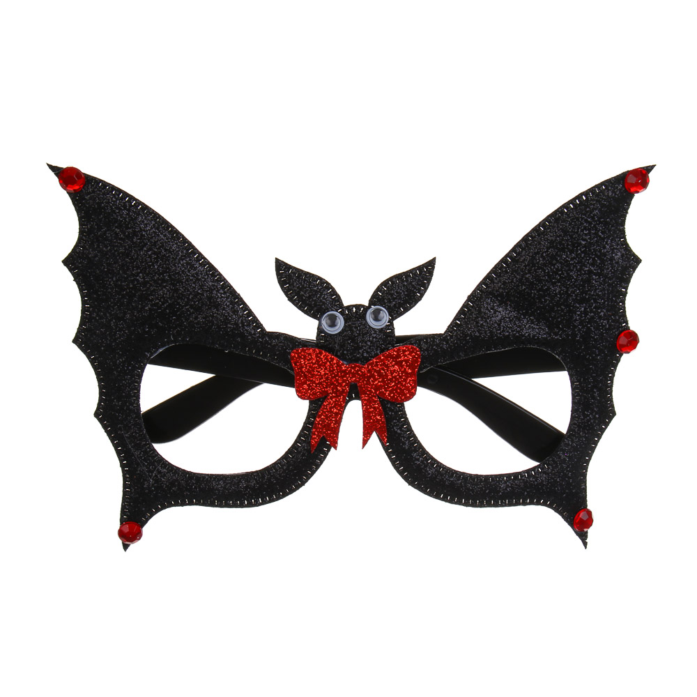 СНОУ БУМ Очки карнавальные "Летучая мышь", 14см, пластик, полиэстер - #1