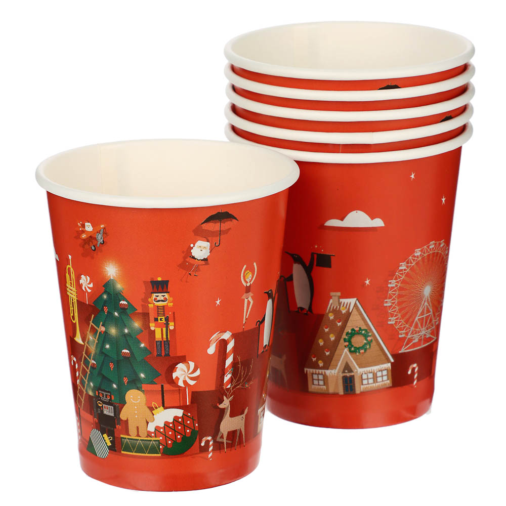 Набор бумажных стаканов Рождественская сказка, 6 шт*250 мл - #1