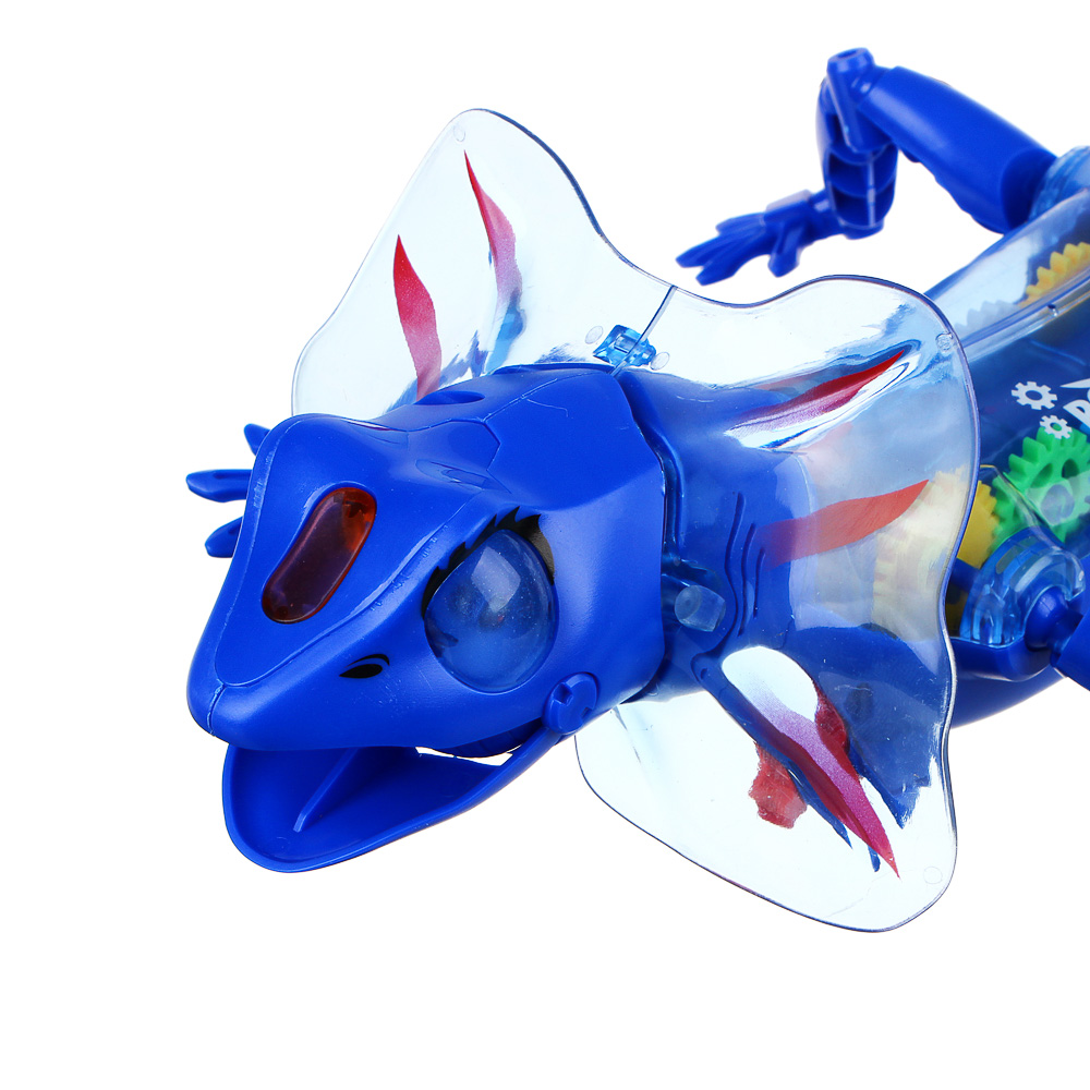 BY Ящерица с шестерёнками, 3хАА, ABS, свет, звук, движение, 27x12x9см - #5