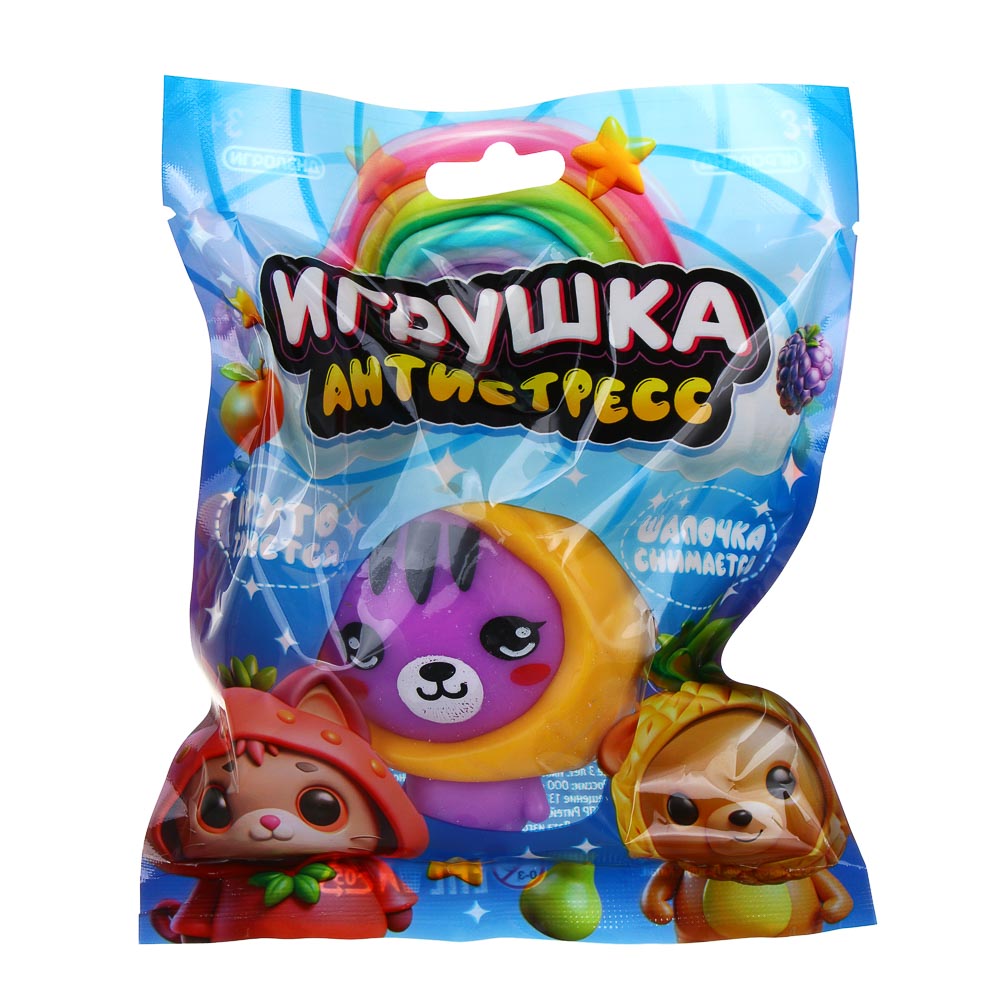 ИГРОЛЕНД Игрушка-антистресс в виде животных, полимер, 7-11см, 3 дизайна - #3