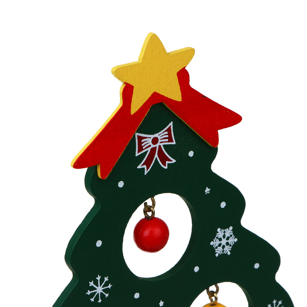 СНОУ БУМ Декор новогодний "Елочка с игрушками", 9х14см, МДФ, металл - #3