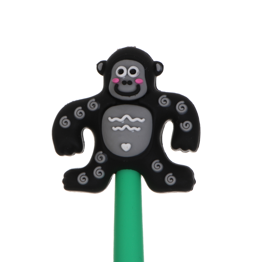 Ручка гелевая синяя 0,5мм, "Горила", силиконовый корпус, 3 вида, шоу-бокс - #7