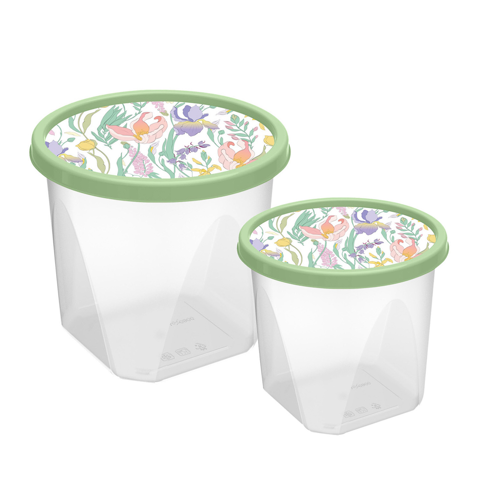 Ботаника Набор контейнеров круглых 0,6л+1,0л, пластик, 3 цвета - #3