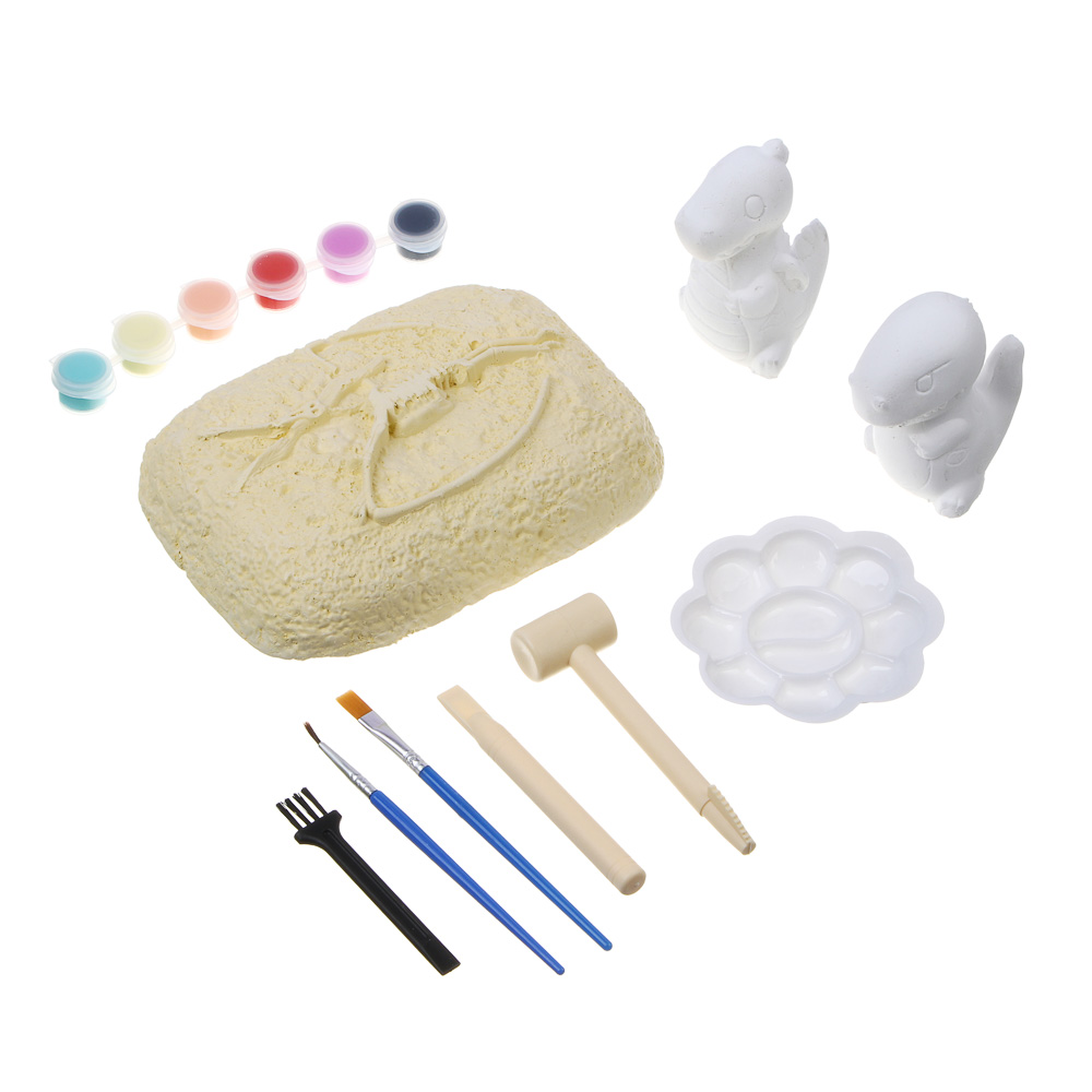 Набор для творчества 2в1 раскраска и раскопки "Динозавры", 39,5х26х7,5см, гипс, PP, 2 диз. - #4