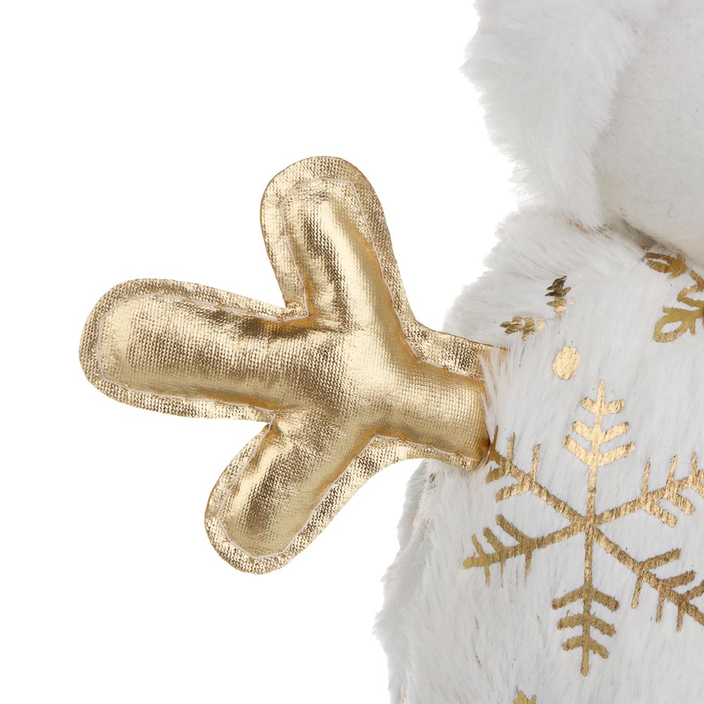 СНОУ БУМ Фигура декоративная "Снеговик" 42 см, полиэстер, белый, золото - #3