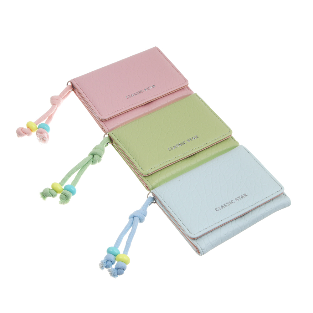 Кошелек для карт и купюр 9 отделений с декором тм ЮL Star, ПУ, металл, 10,5х8х2см, 3 цвета, С572-006 - #1