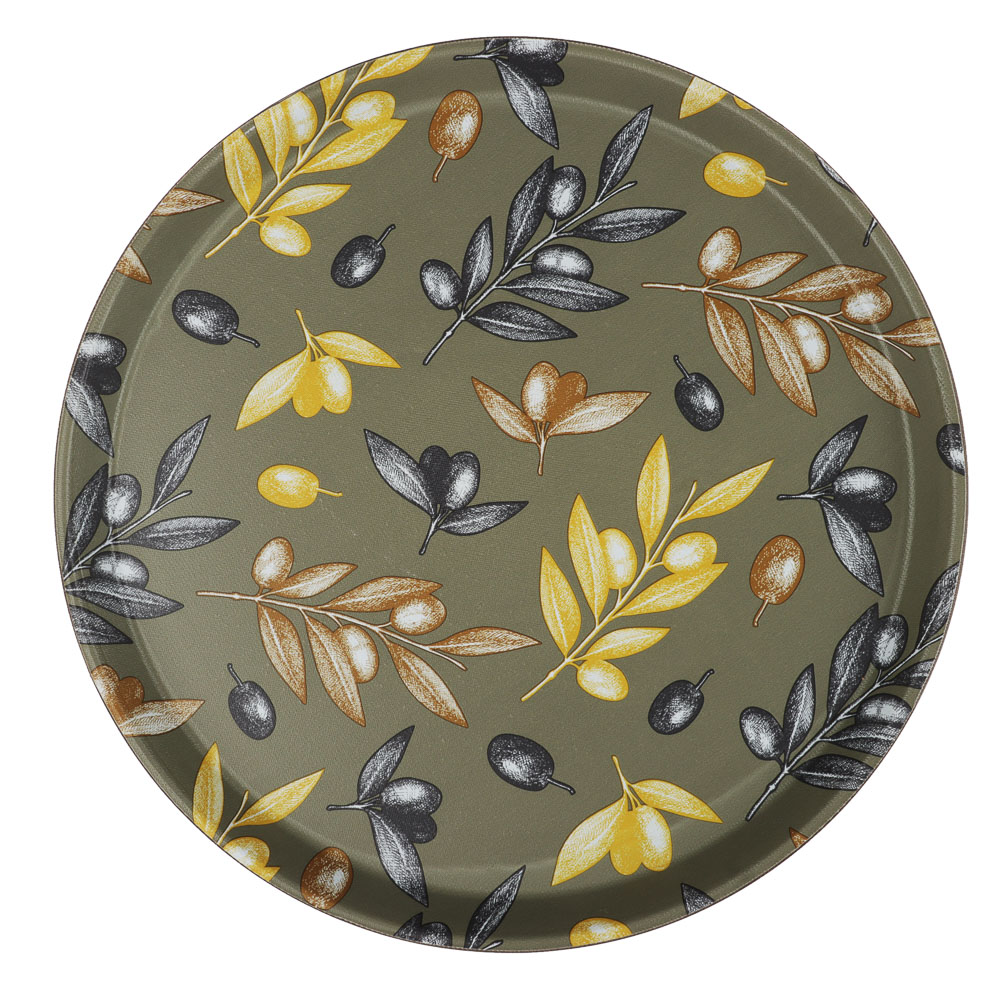 Поднос круглый с антискользящим покрытием, d35,5см, "Тоскана", 2 дизайна - #2