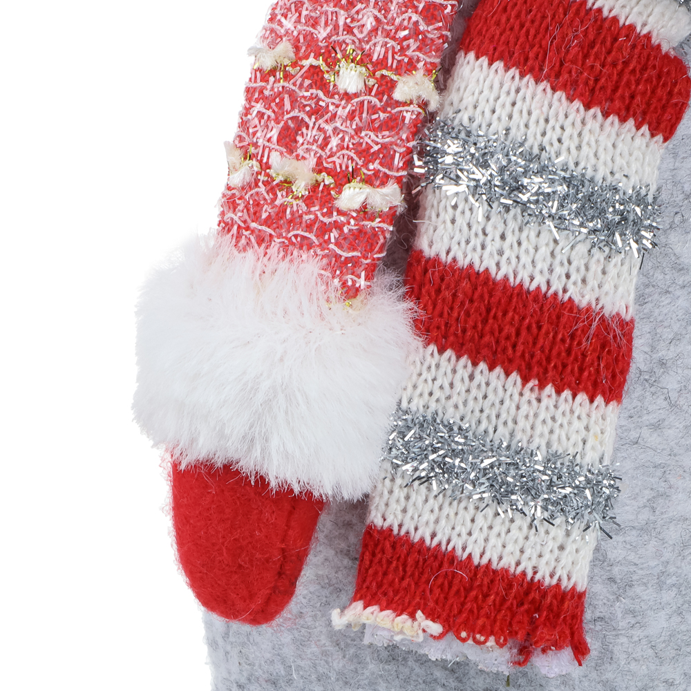 СНОУ БУМ Фигура декоративная "Лось" 39 см, полиэстер, красный, серый - #5