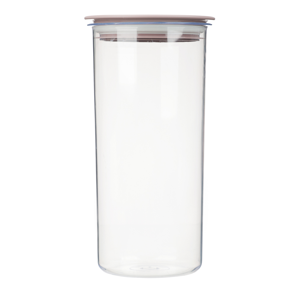 Банка круглая с вакуумной крышкой для сыпучих продуктов 1,4л, D-11,4см, H-22,5см, пластик, 2 цвета - #3