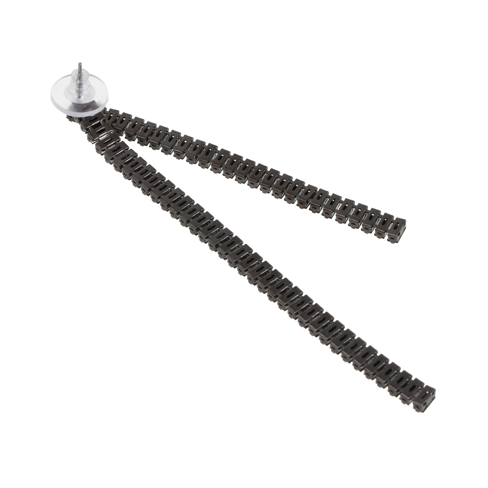 Серьги, медь, цирконий, 2 дизайна, БЖ25-2 - #4