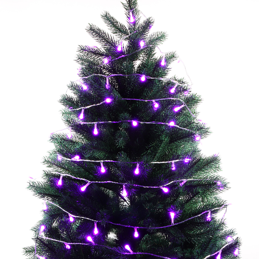 СНОУ БУМ Гирлянда эл. вьюн 10м, 100LED, сиреневый, 8 режимов, ПВХ прозрачный, 220В - #8