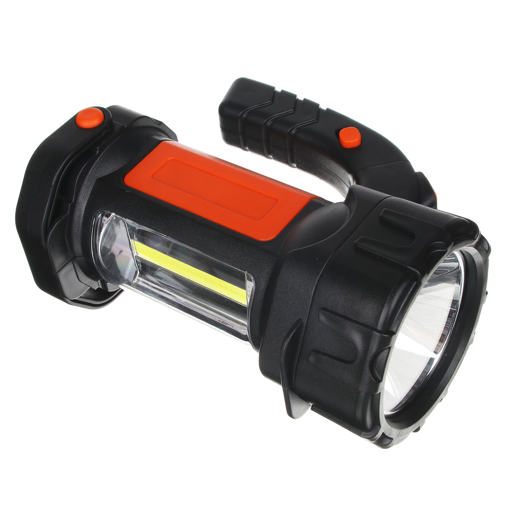 ЕРМАК Фонарь прожектор, 1 LED + 1 COB, 3Вт + 3Вт, аккумулятор 2400мАч, USB, 17х13см, пластик - #3