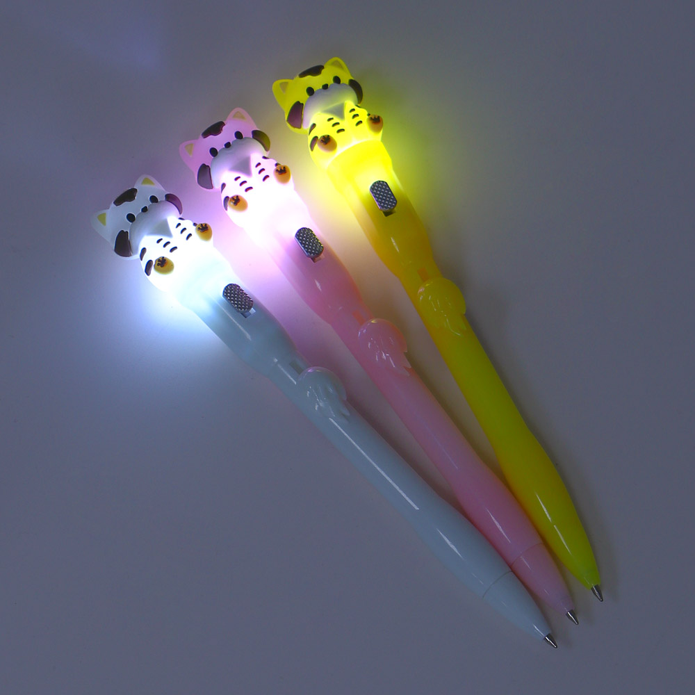 Ручка шариковая синяя с проекцией "Котик", 3 дизайна, шоу-бокс - #7