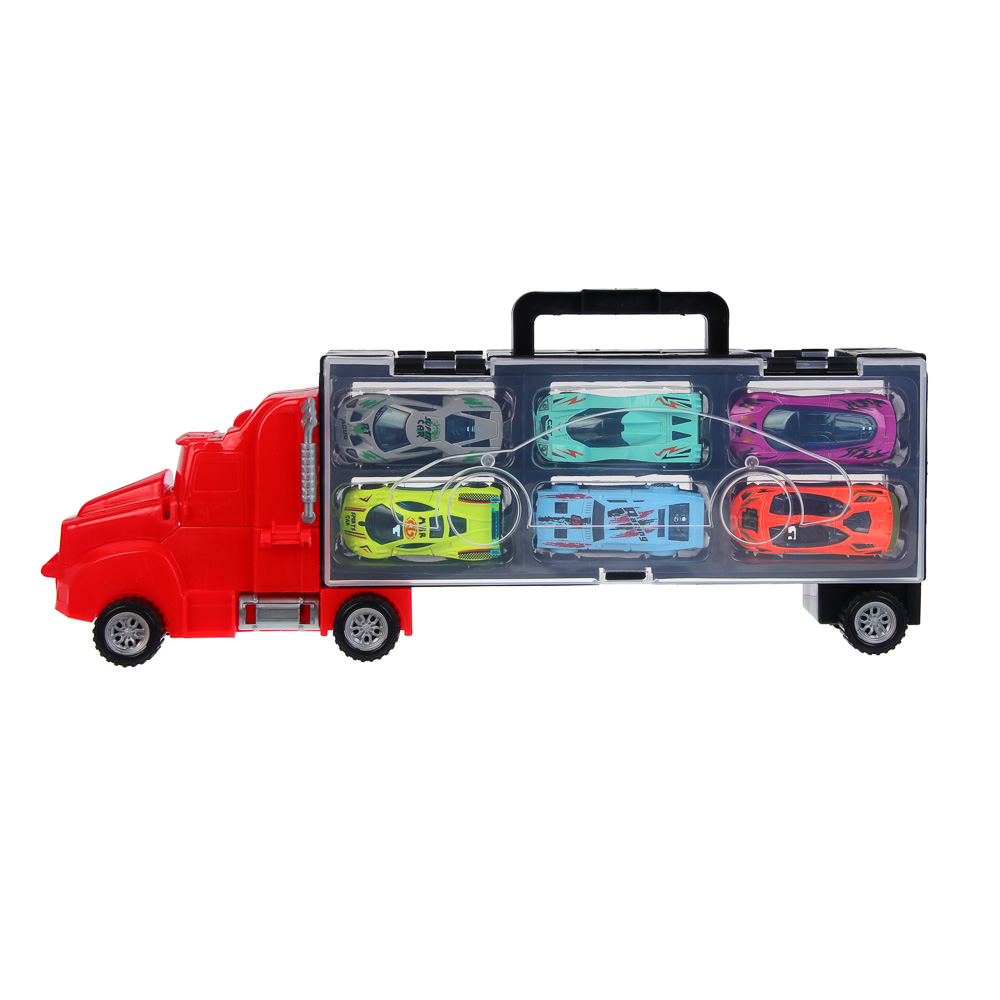 ИГРОЛЕНД Автоперевозчик, с запуском, 6 машинок, PP, 37х14,2х7,3 см, 2 дизайна - #5