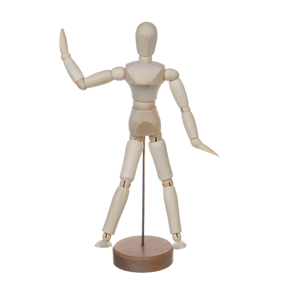 Фигурка декоративная "Деревянный человечек", 5,5х21,5 см, дерево, металл - #3
