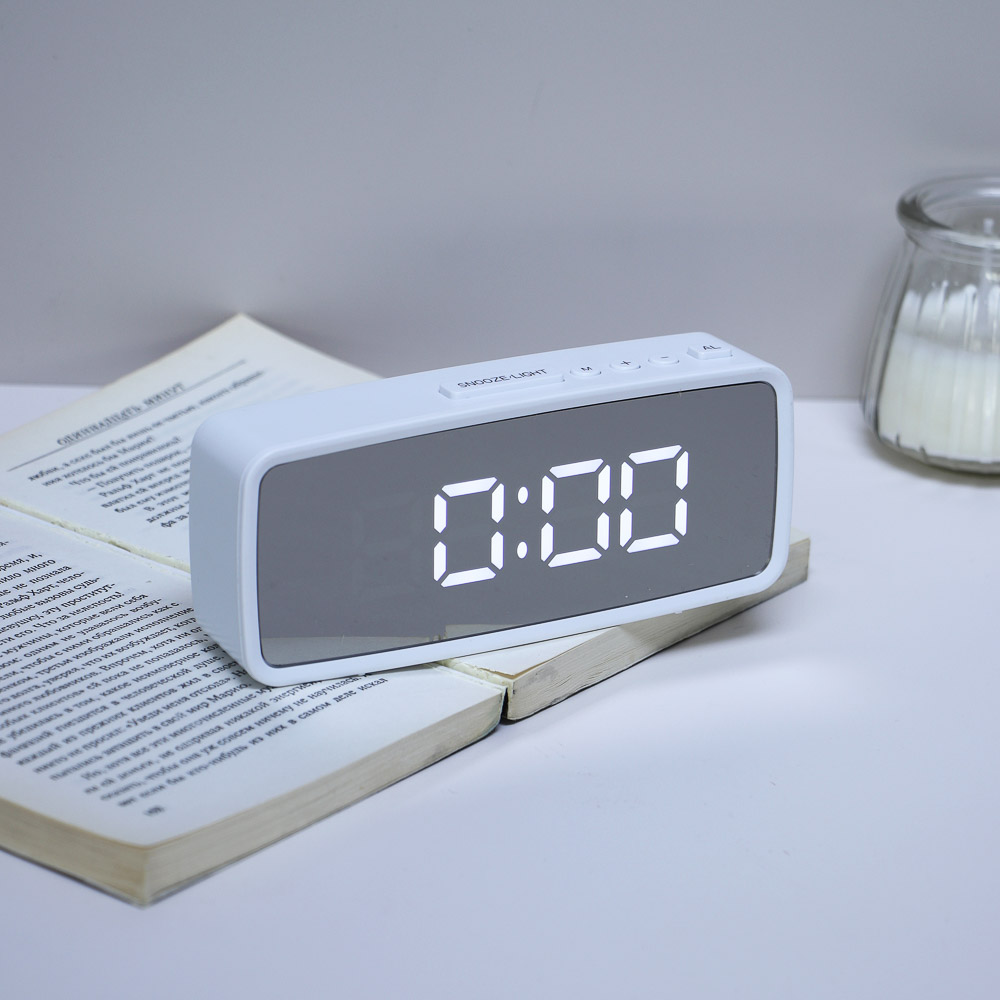 LADECOR CHRONO Будильник электронный, 14x5,7 см, USB/3xAAA, пластик, цвет белый, арт.1 - #7