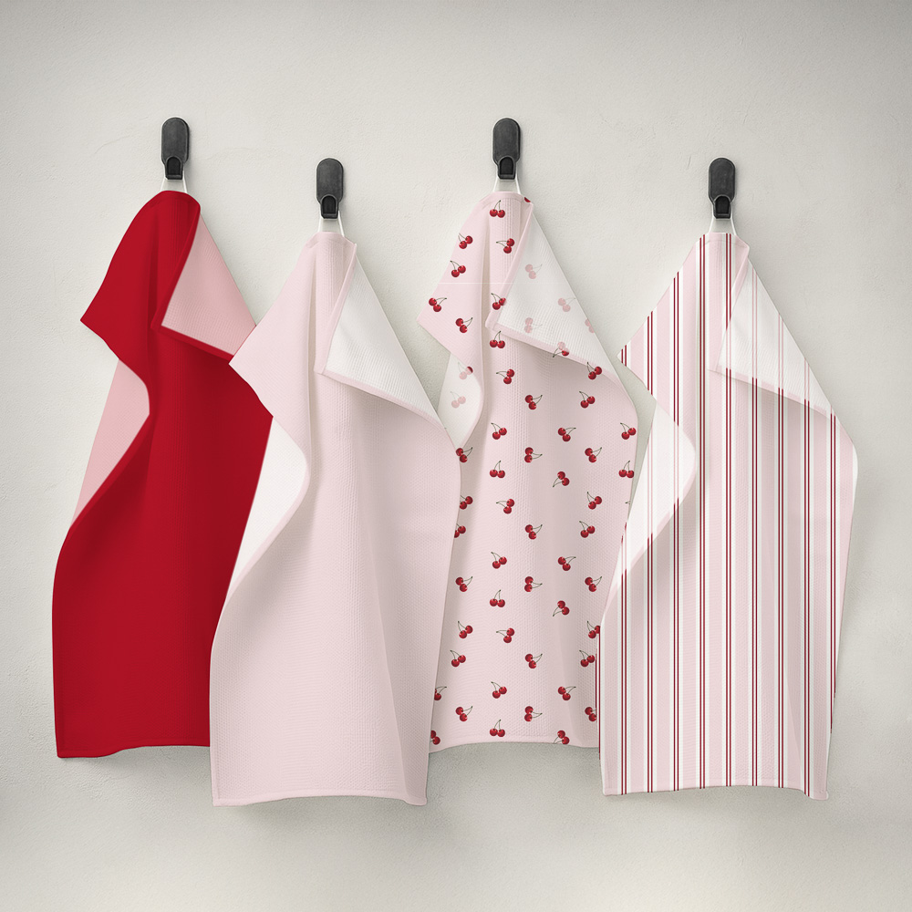 Полотенце кухонное тм PROVANCE Черри 40х60см, 100% хлопок, мятый хлопок, 3 дизайна - #1