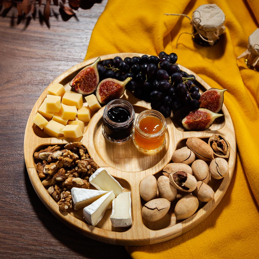 Менажница круглая 5 секций, d28х1,8см, береза - #4