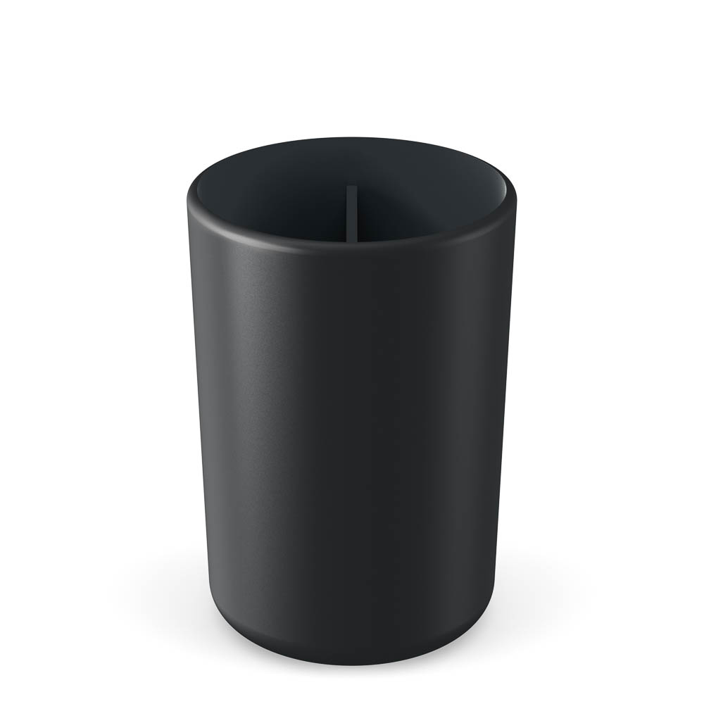 Стакан для зубных щеток Flux, 250мл, черный графит, 7,5х7,5х11см - #1