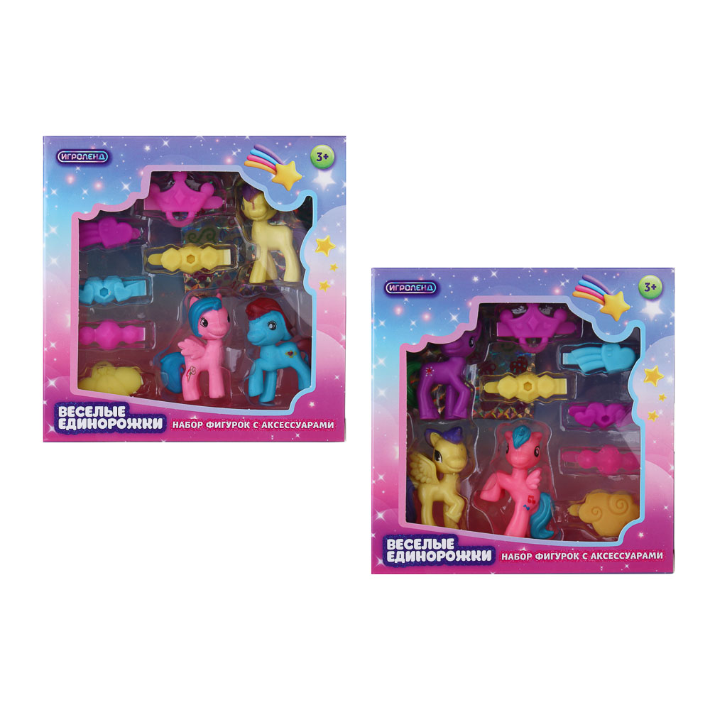 ИГРОЛЕНД Набор фигурок "Веселые единорожки" с акс, ABS, PP, 13х5х13 см, 2 дизайна - #3