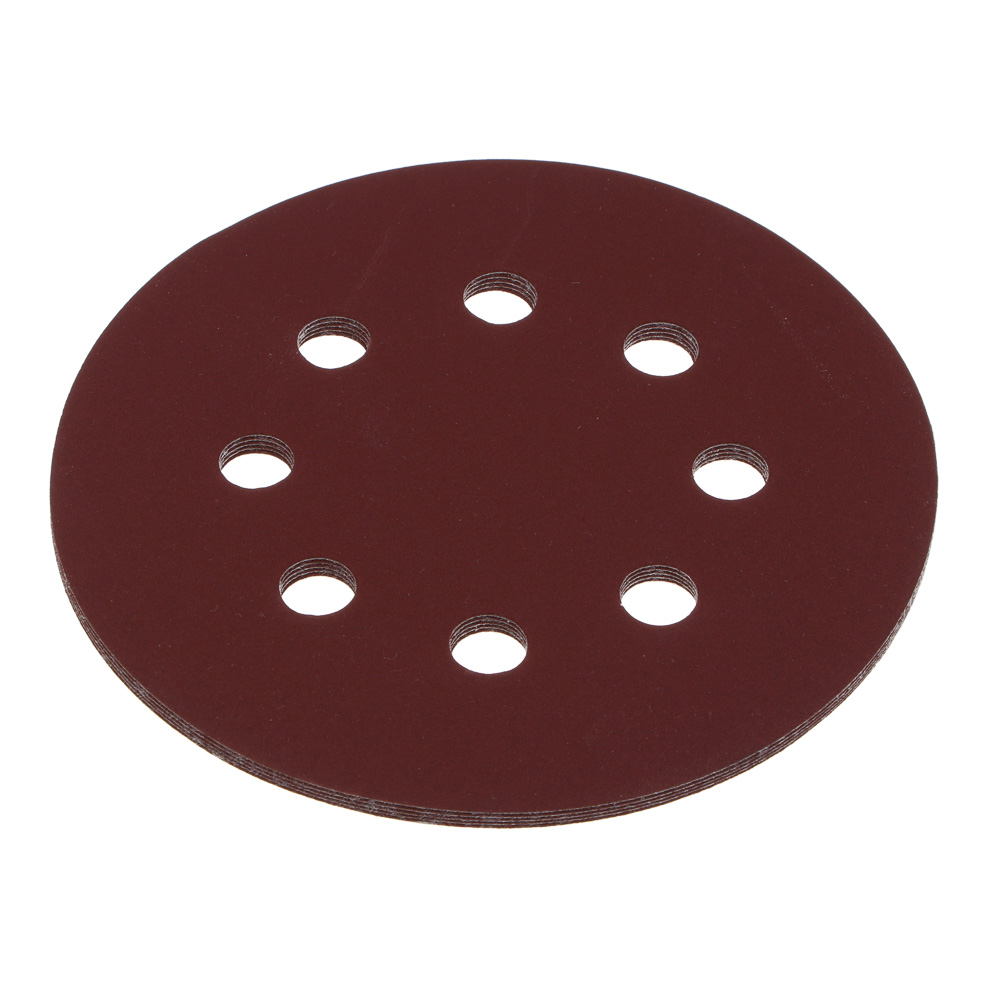 ЕРМАК Круг шлифовальный из абразивной бумаги на велкро основе, 8 отверстий, P320, 125 мм, 5шт. - #2