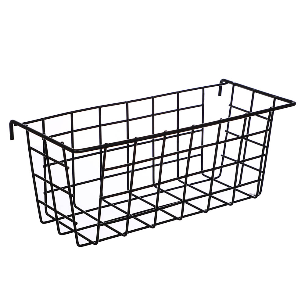 VETTA Корзинка универсальная подвесная, металл, 28х12х12см, черная - #1