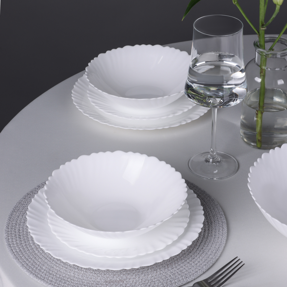 MILLIMI Бьянко Плюс Набор столовой посуды 19 пр., опаловое стекло - #9