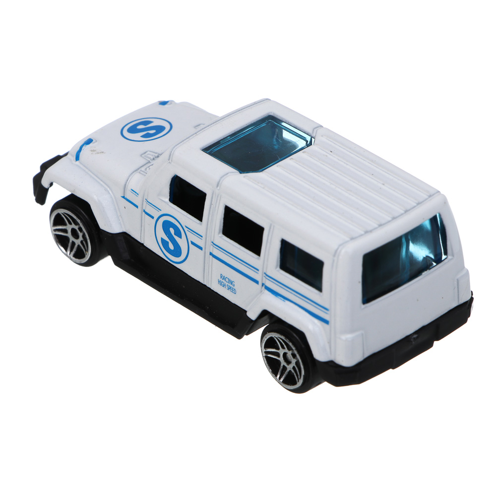 ИГРОЛЕНД Городской автовоз с треком, 5 машин, дорожные знаки, ABS, металл, 46,5х13х21 см - #12