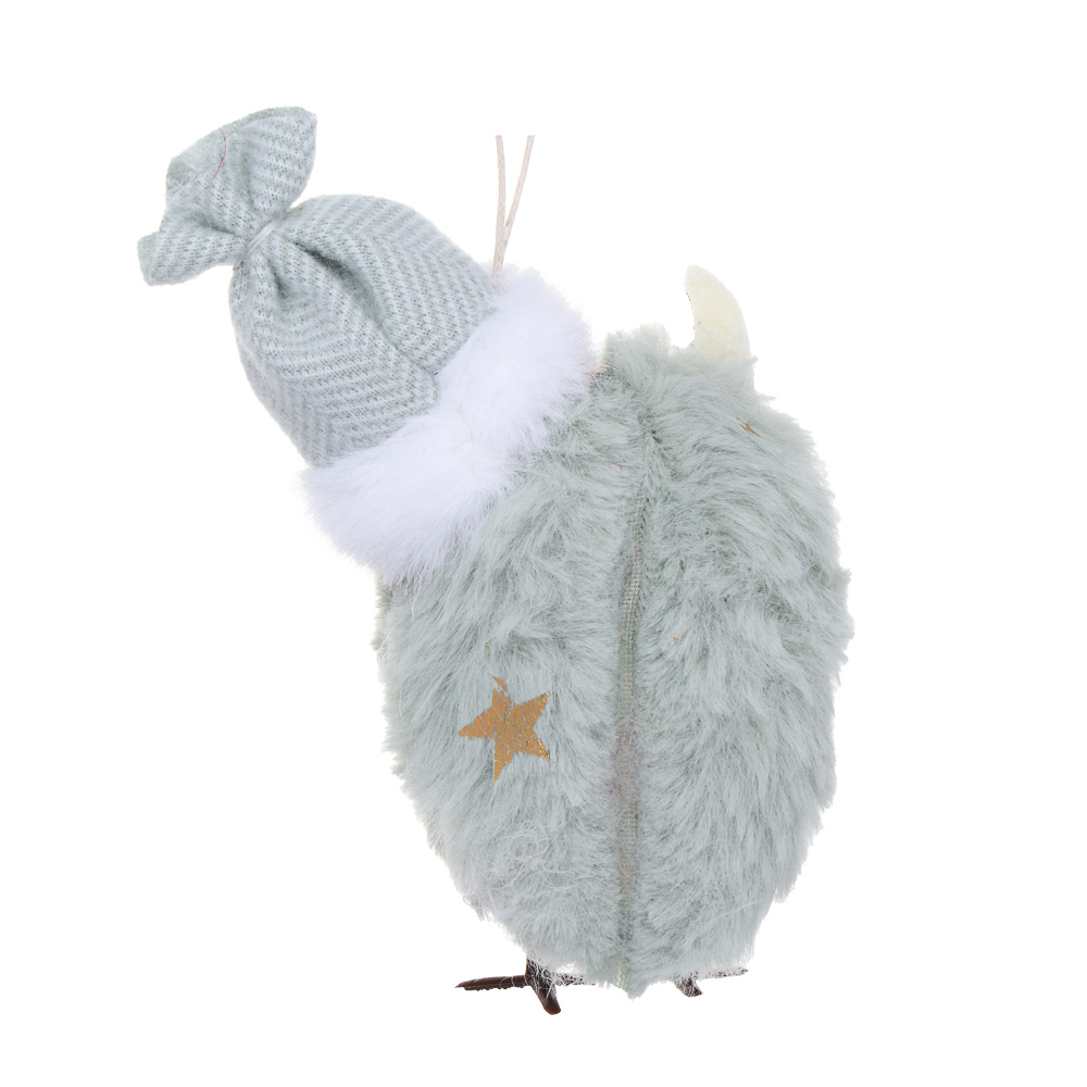 СНОУ БУМ Сувенир елочный Сова в шапке 11 см, полиэстер, св-зеленая, 2 вида - #4